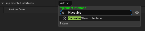 Implement PlaceableObjectInterface